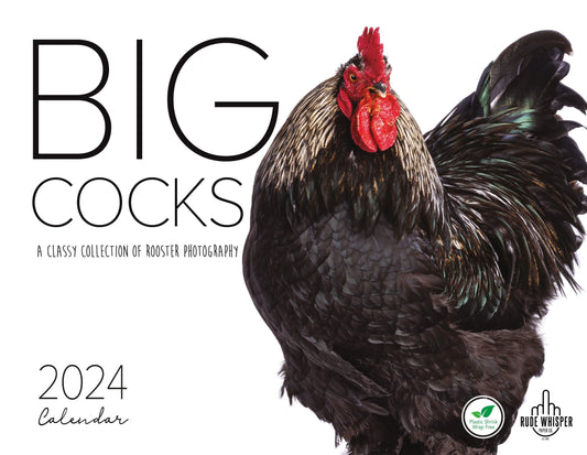 | FREESHIP | Big Cocks 2024 Wall Calendar - Rooster Art