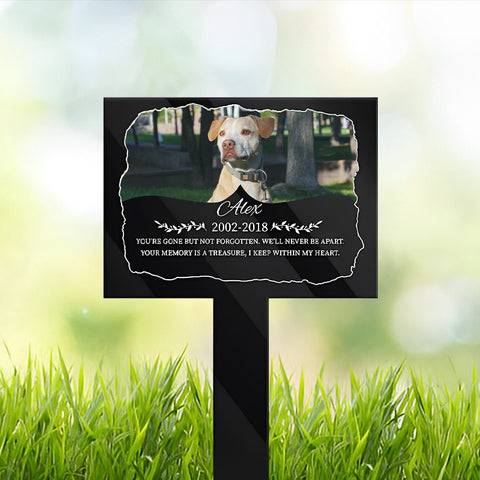 Your Memory Is A Treasure I Keep Within My Heart Garden Stake - Personalized Custom Acrylic Garden Stake for Loss of Dogs and Cats