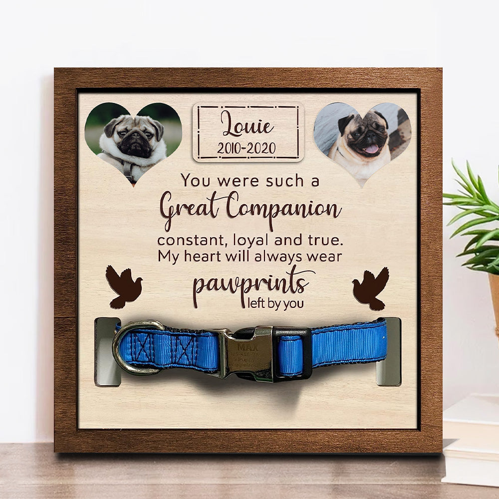 My Heart Will Always Wear Pawprints Left By You Personalized Pet Loss Sign - Upload Image Pet Memorial Gifts For Dogs Dog Remembrance Gift
