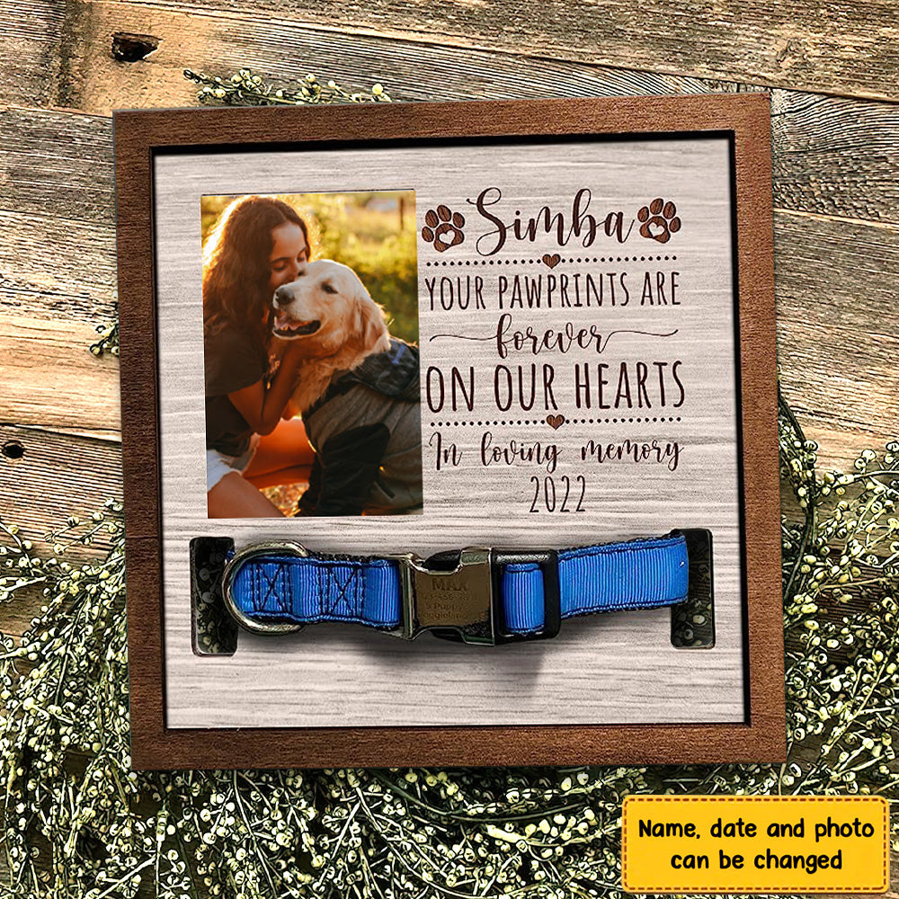 Your Pawprints Are Forever On Our Hearts Personalized Pet Loss Sign - Upload Image Pet Memorial Gifts For Dogs Dog Remembrance Gift