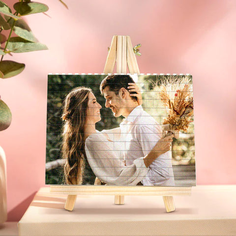 Valentine's Day Gifts Personalized Building Brick Custom Photo Block Horizontal Shape