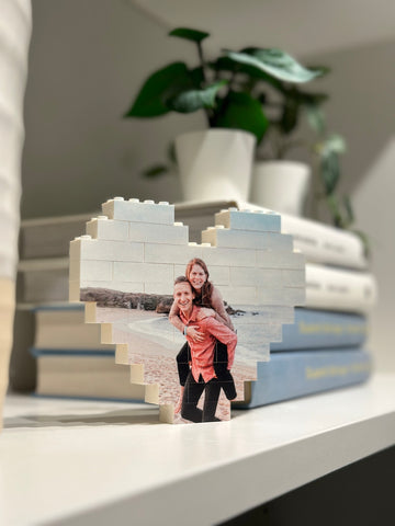 Medium Heart Photo Block - Personalized, Building Block, Puzzle, Gift, Dad, Birthday, Anniversary, Fathers Day