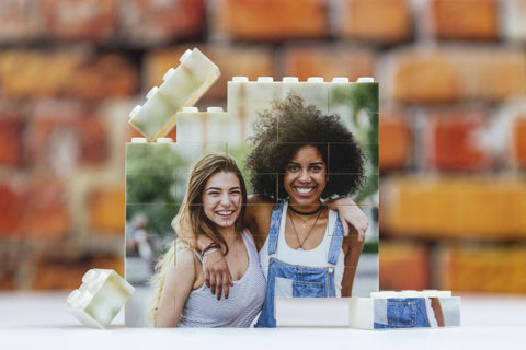 Square Photo Block Gift for Besties - Personalized, Building Block, Puzzle, Gift, Him, Birthday, Anniversary