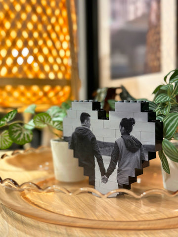 Heart Photo Block for Couple - Personalized, Building Block, Puzzle, Gift, Dad, Birthday, Anniversary, Fathers Day