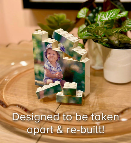 Personalized Photo Booth Style Block - Building Block, Puzzle, Gift, Him, Birthday, Fathers Day, Polaroid