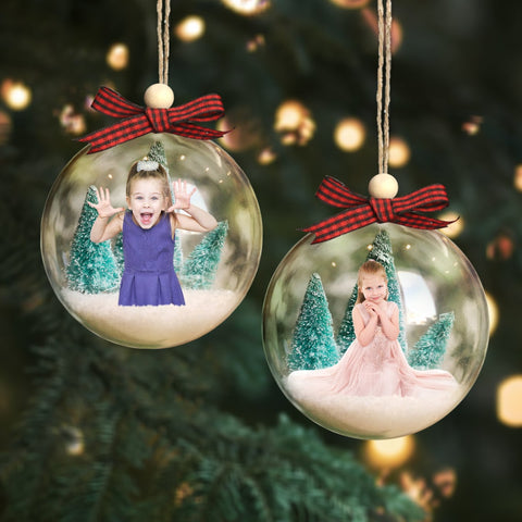 3D Ball Family Ornament - Christmas Gift for Mom - Custom Photo Globe Ball Ornament - Family Photo Ornament
