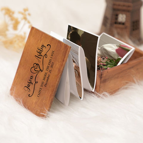 Personalized Couple Photo Box, Valentines Day Gift, Custom Pull Out Photo Album In Box, Boyfriend Gift, Valentines Day Gift For Him, Her