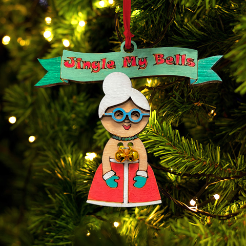 Jingle My Bells Ornament - Mrs. Claus & Santa - Funny Christmas Ornament