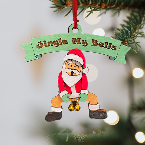 Jingle My Bells Ornament - Mrs. Claus & Santa - Funny Christmas Ornament