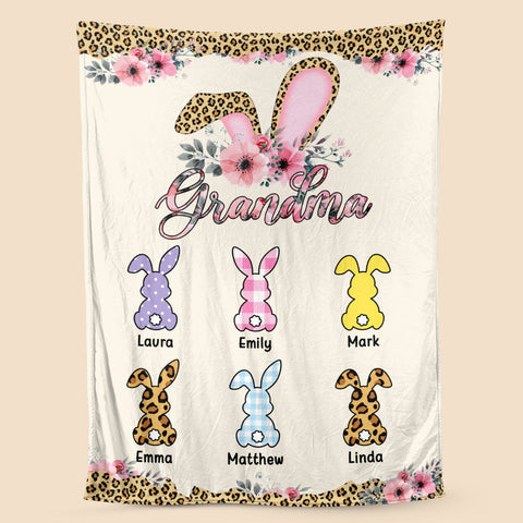 Grandma Bunny - Personalized Blanket - Best Gift For Mother, Grandma