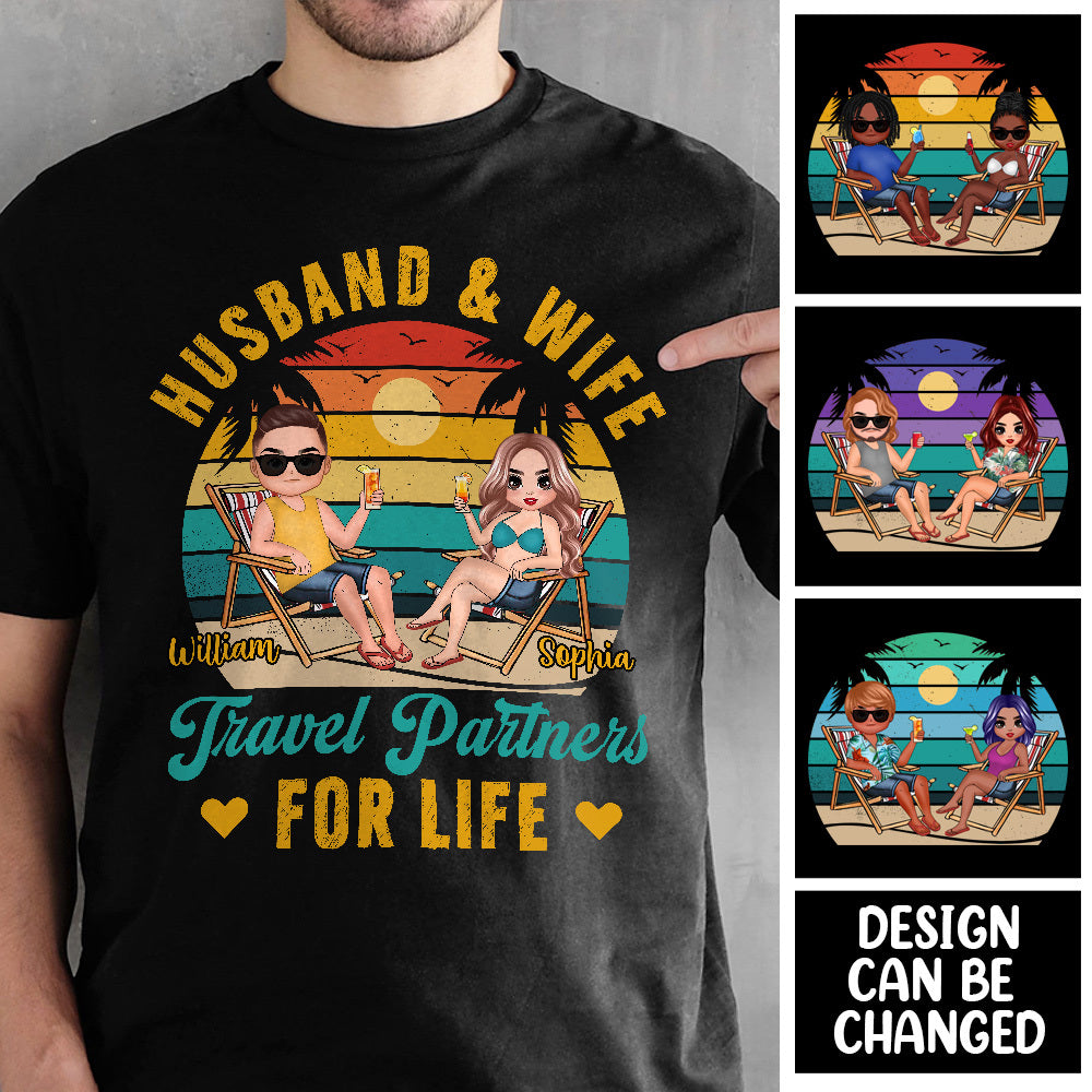 Travel Partners For Life (Version 2) - Personalized T-Shirt/ Hoodie - Best Gift For Couple