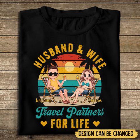 Travel Partners For Life (Version 2) - Personalized T-Shirt/ Hoodie - Best Gift For Couple
