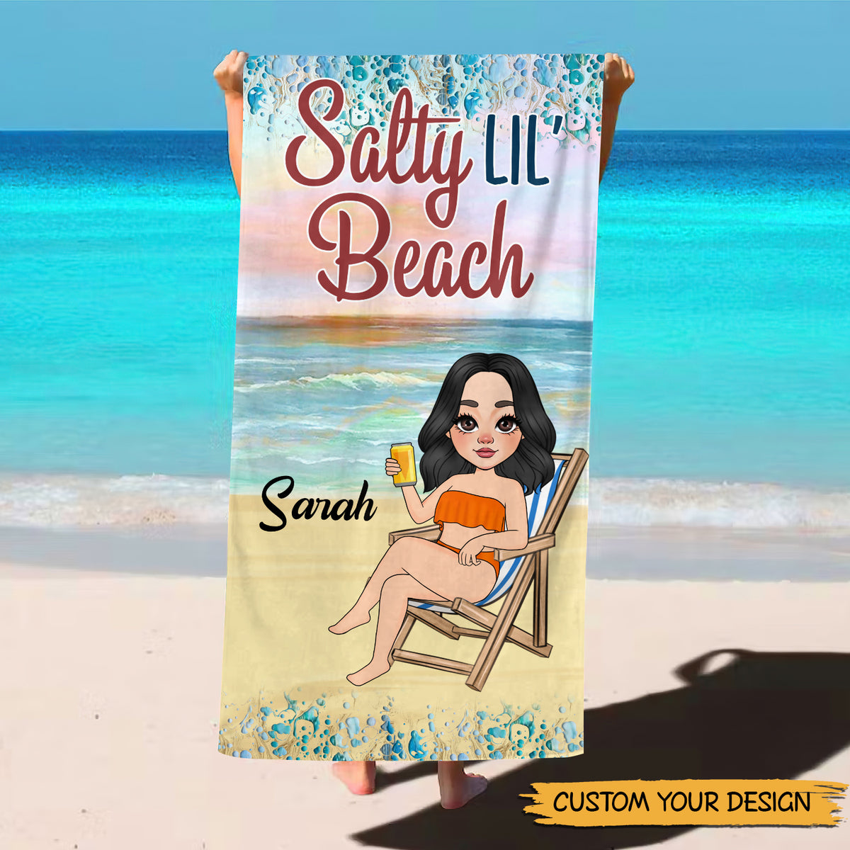 Salty LIL' Beach - Personalized Beach Towel - Best Gift For Summer