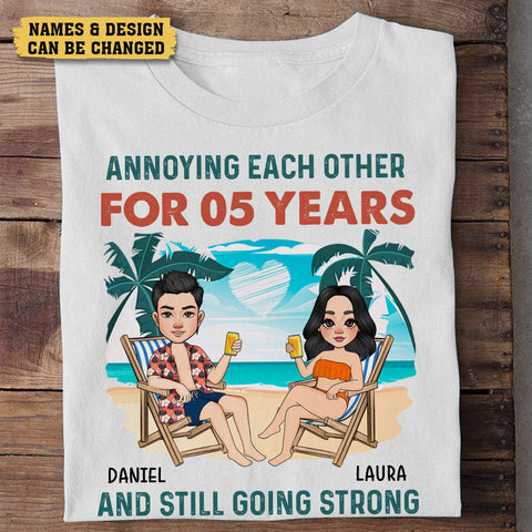 Couple Sitting Beach Chair - Personalized T-Shirt/ Hoodie - Best Gift For Summer