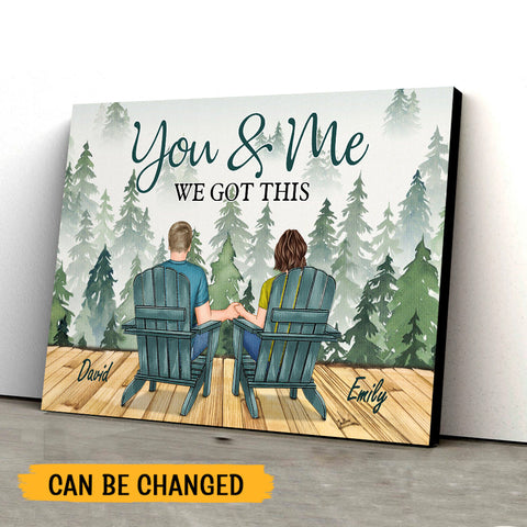 You & Me Couple Sitting Best View Landscape - Personalized Poster/Canvas - Best Gift For Couple