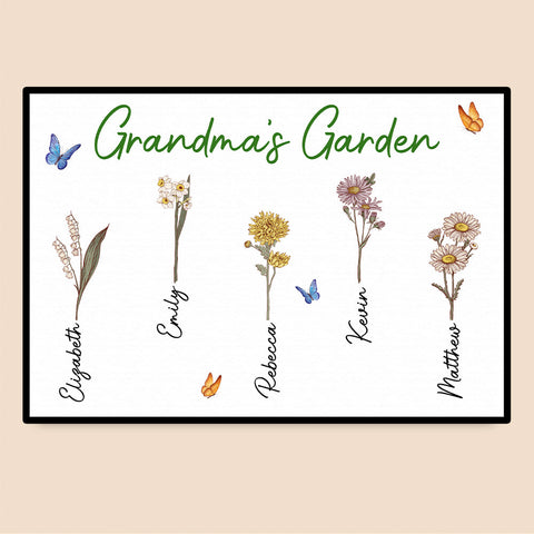 Grandma's Garden - Personalized Poster/Canvas - Best Gift For Family, For Birthday