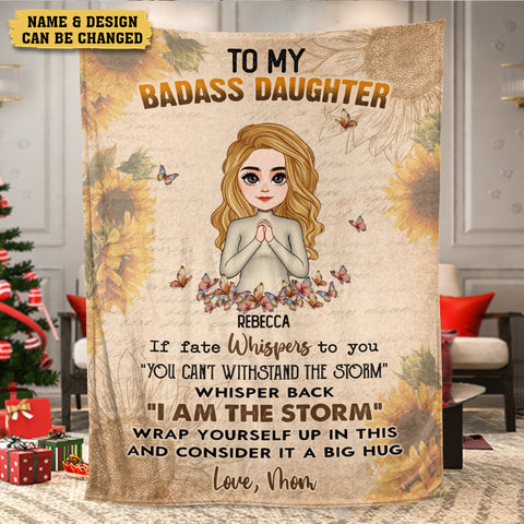 To My Badass Daughter/ Granddaughter - Personalized Blanket - Best Gift For Family