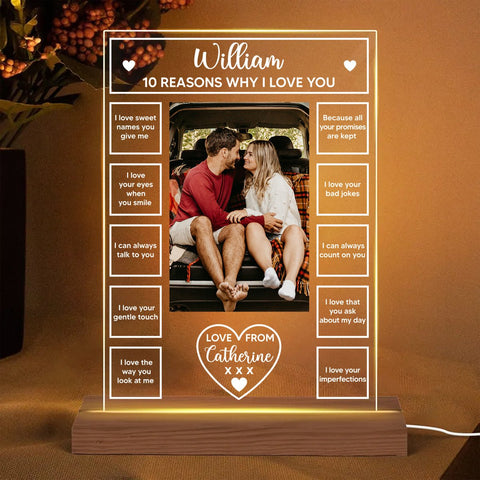 10 Reasons Why I Love You - Personalized Rectangle Acrylic LED Lamp