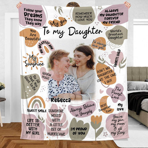 To My Daughter Photo - Personalized Blanket - Meaningful Gift For Daughter