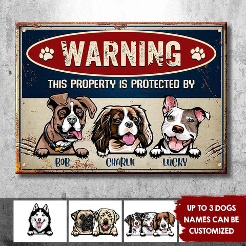 Warning Zone - Funny Personalized Dog Metal Sign (WW)