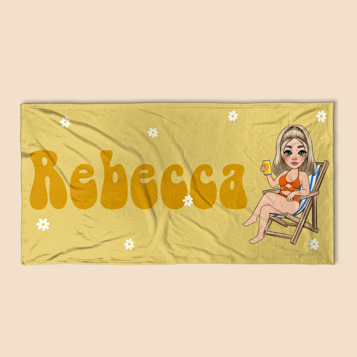 Colorful Daisy - Personalized Beach Towel - Best Gift For Summer
