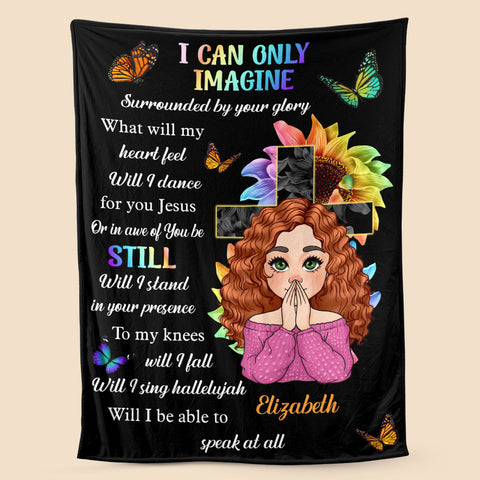 I Can Only Imagine Flower Faith - Personalized Blanket - Best Gift For Daughter, Granddaughter