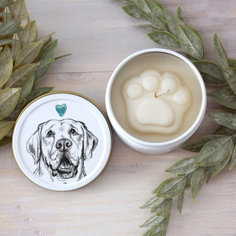 Labrador Retriever Paw Print Soy Candle - Dog Lover Gift