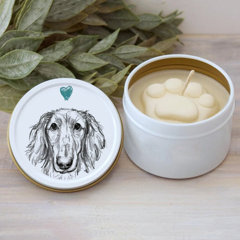 Dachshund Paw Print Soy Candle - Dog Lover Gift