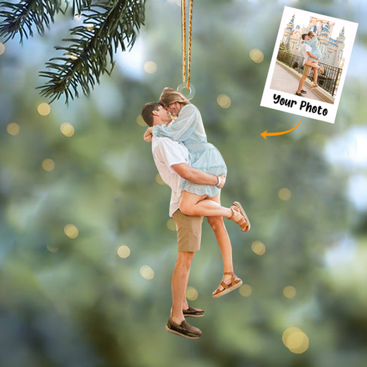 Personalized Photo Ornament, Couple Custom Gift, Christmas Gift For Couple, Anniversary Gift | Couple