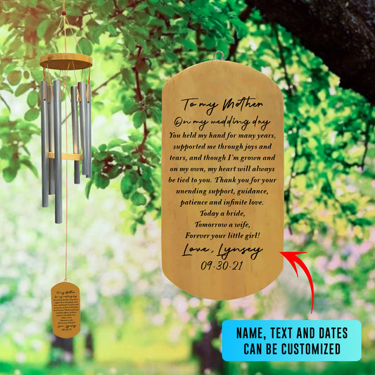 Personalized Mother Wedding Wind Chime - Mom Wedding Gift from Bride