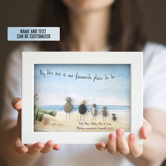 Personalized Family Seaside Beach Pebble Picture