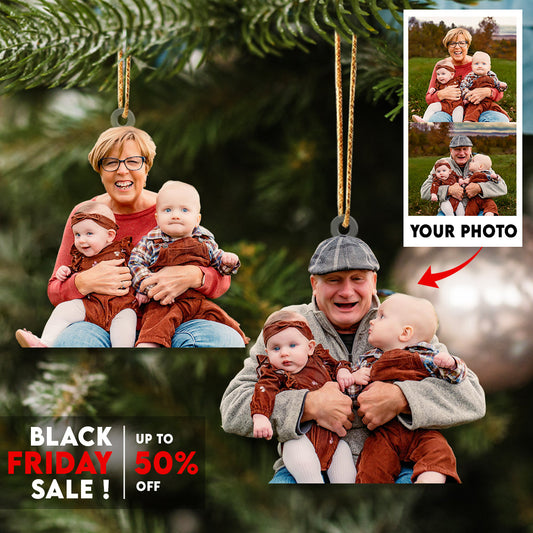 Custom Photo Ornament, Grandparents Gifts, Perfect Gift for Family, Friends, Kids and Lover | Grandparent