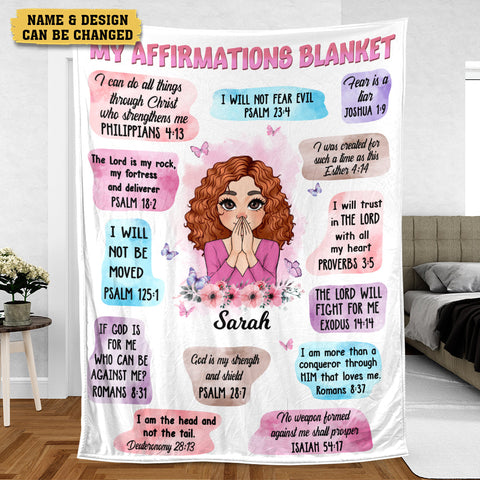 My Affirmations Blanket - Personalized Blanket - Meaningful Gift For Birthday