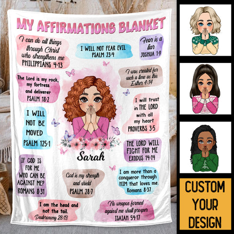 My Affirmations Blanket - Personalized Blanket - Meaningful Gift For Birthday