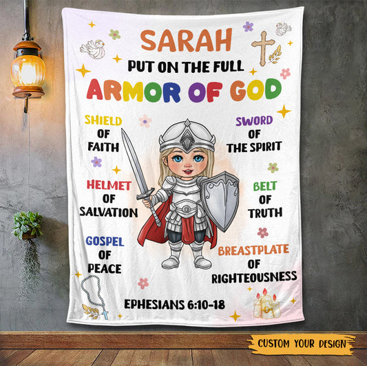 Armor Of God Kid - Personalized Blanket - Meaningful Gift For Birthday