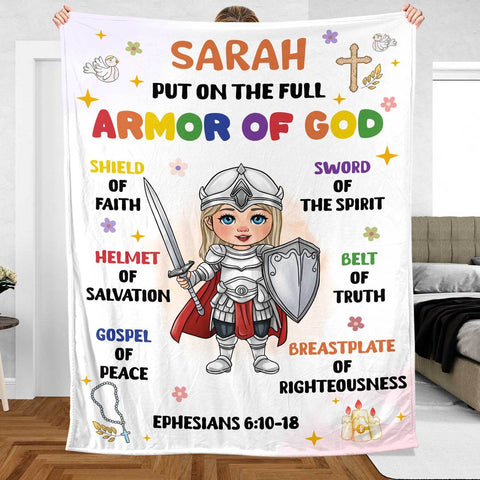 Armor Of God Kid - Personalized Blanket - Meaningful Gift For Birthday