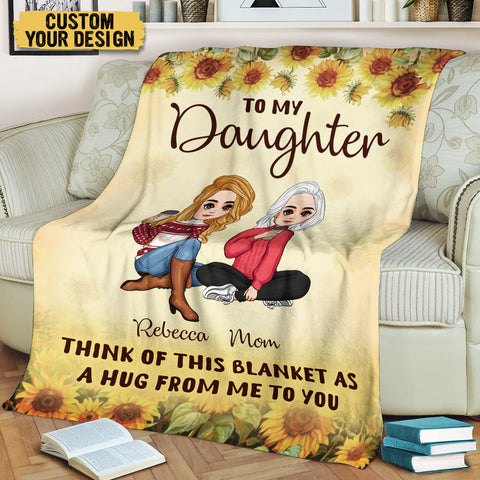 To My Daughter Flower - Personalized Blanket - Meaningful Gift For Birthday