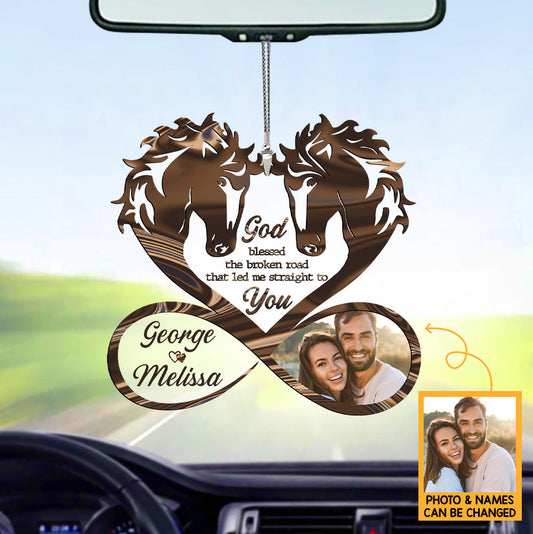 Personalized Horse Couple Car Ornament - Best Gift For Couple