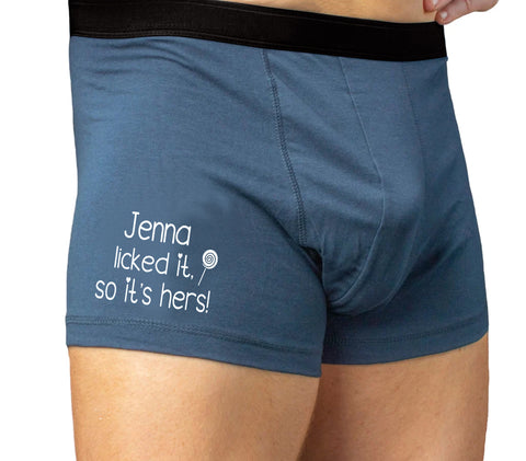 Peonrsalized Boxers For Men - She Licked It, So It's Her Boxer Gift For Him