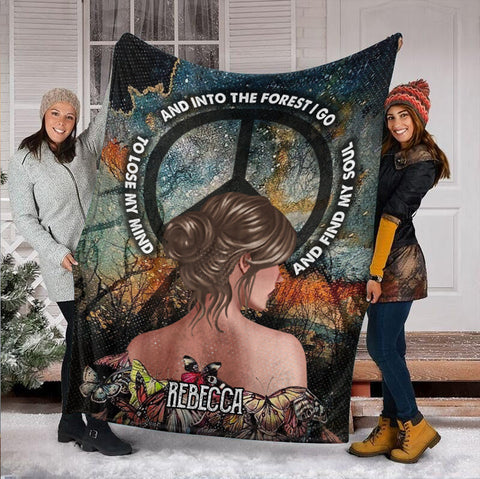 Into The Forest I Go - Personalized Blanket - Meaningful Gift For Family
