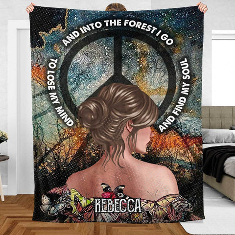 Into The Forest I Go - Personalized Blanket - Meaningful Gift For Family