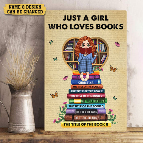 Just A Girl, A Boy Who Loves Books - Personalized Poster/Canvas - Best Gift For Book Lover, For Birthday