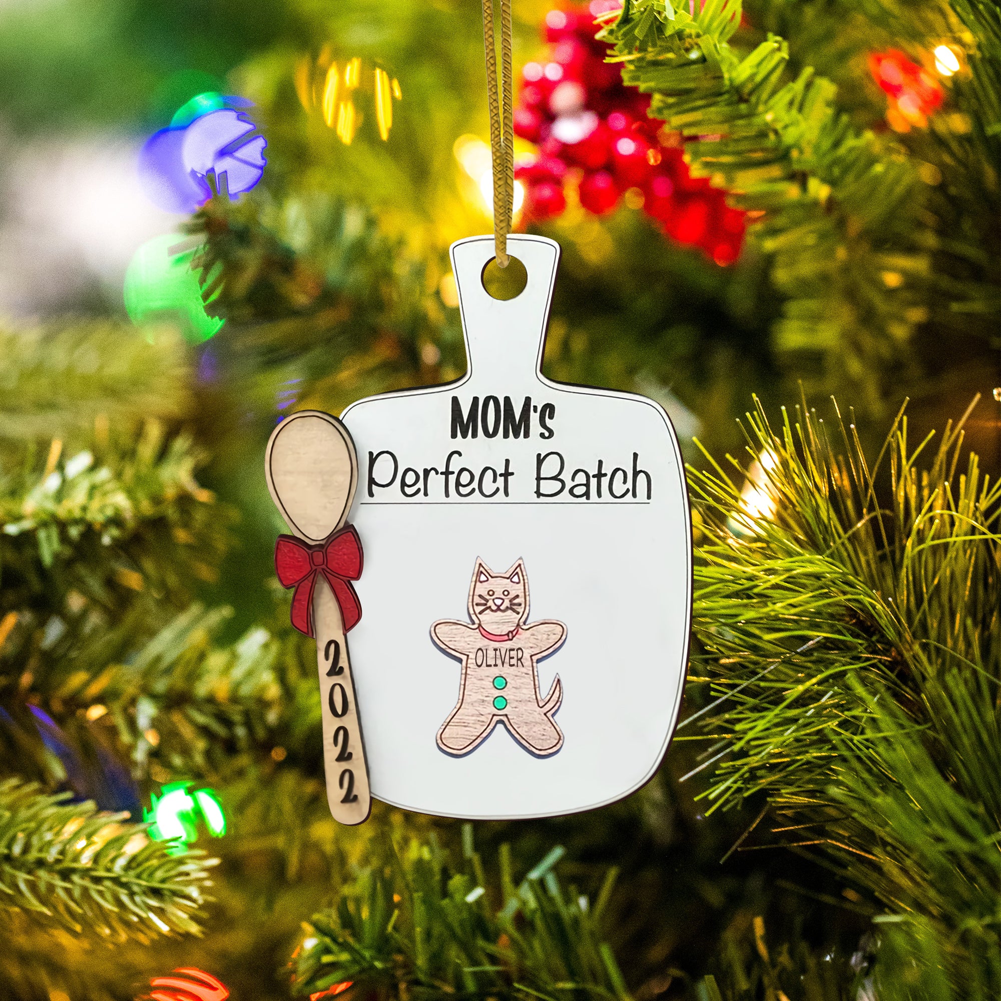 3D Personalized Gingerbread Cutting Board Ornament - Christmas Gift