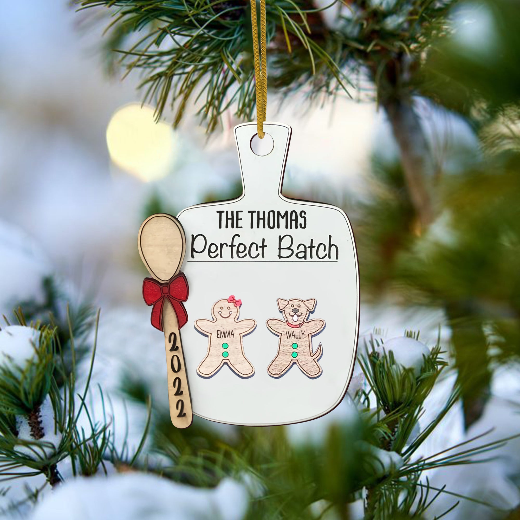 3D Personalized Gingerbread Cutting Board Ornament - Christmas Gift