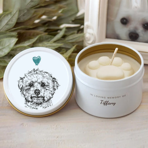 Poodle Paw Print Soy Candle - Dog Lover Gift