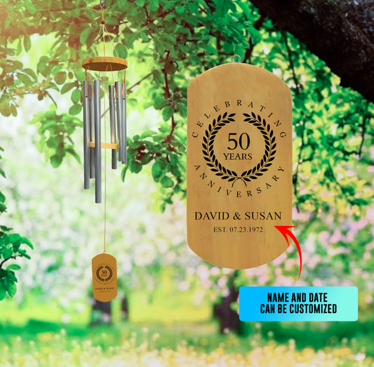 Anniversary Wind Chime - Personalized Anniversary Gift for Couples, Parents