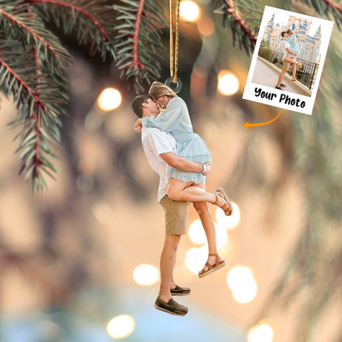 Personalized Photo Ornament, Couple Custom Gift, Christmas Gift For Couple, Anniversary Gift | Couple