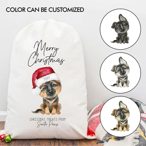 Personalized German Shepherd Christmas Treat Bag - Dog Treat Bag