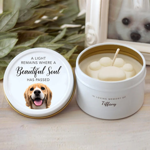 Personalized Custom Dog Photo Candle - Pet Loss Gifts