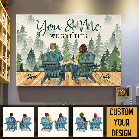 You & Me Couple Sitting Best View Landscape - Personalized Poster/Canvas - Best Gift For Couple